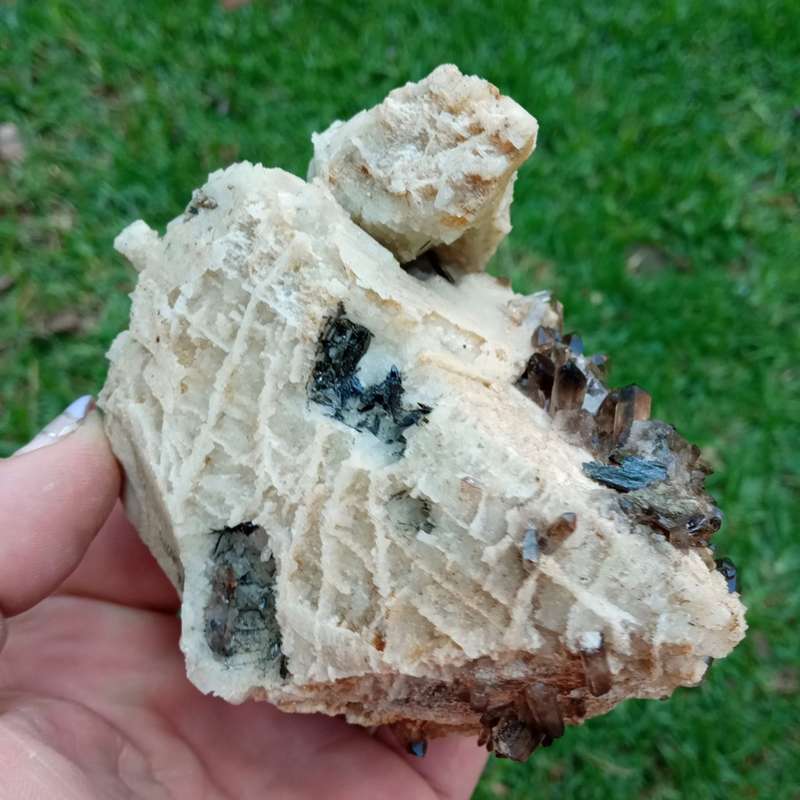 XL smoky quartz, fist sized, arfvedsonite aegirine oligoclase, Mt Malosa, Zomba, Malawi 505g 9.9cm