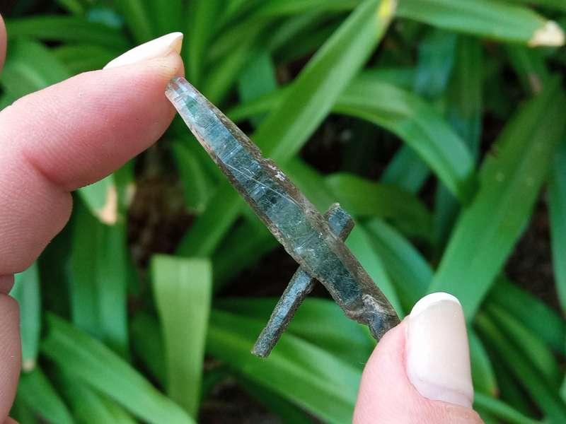 Riebeckite Aegirine included quartz cross - Mt Malosa, Zomba plateau, Malawi 52 mm