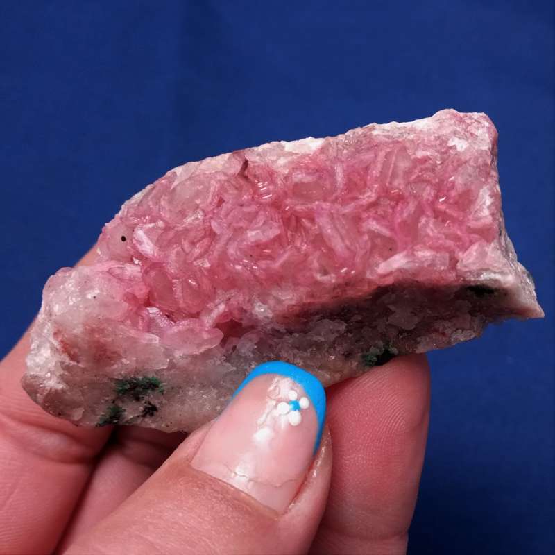 Cobaltoan calcite, gemmy guava, Malachite, Goethite? - Mashaba West, Congo 65 grams