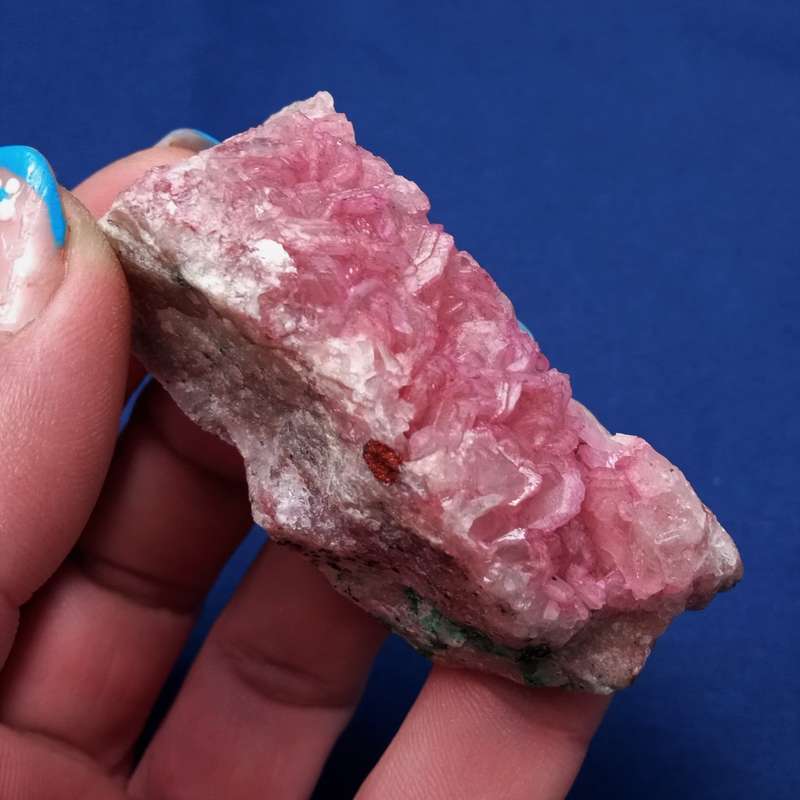 Cobaltoan calcite, gemmy guava, Malachite, Goethite? - Mashaba West, Congo 65 grams