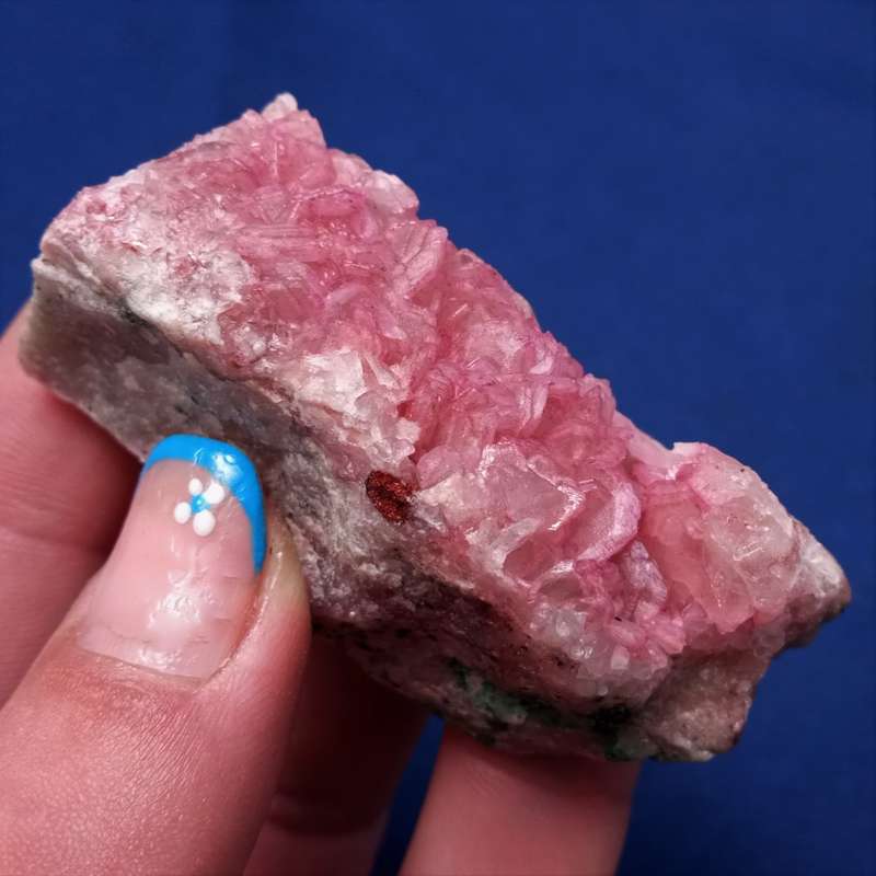 Cobaltoan calcite, gemmy guava, Malachite, Goethite? - Mashaba West, Congo 65 grams