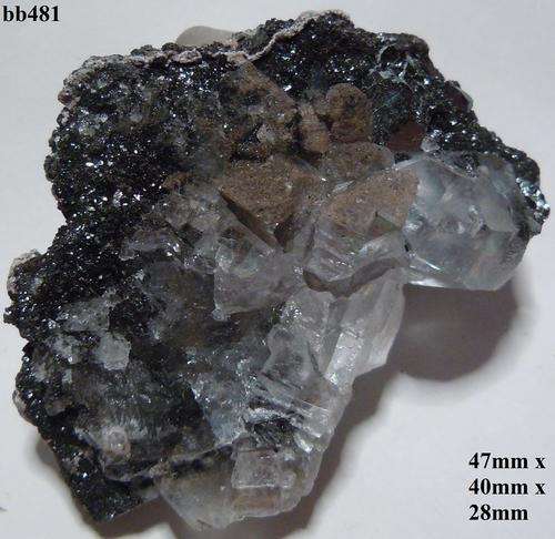 Kalahari manganese fields hematite crystals on calcite crystal matrix-South Africa-45gram
