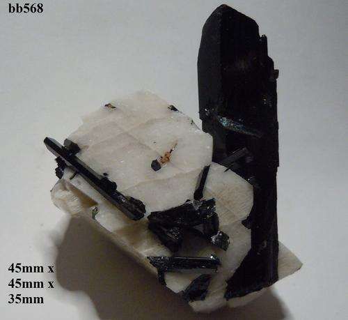 Mulanje mtn aegerine crystals on a-feldspar crystal matrix-Malawi-48gram