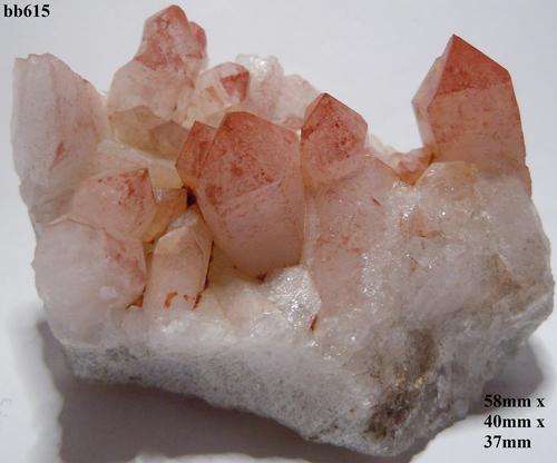Orange river Pella hematite included quartz crystal cluster-South Africa-63gram
