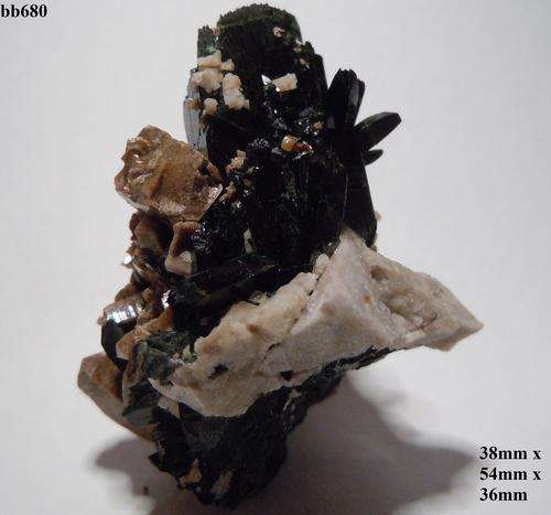 Mulanje mtn aegerine and zirkon crystals on a-feldspar matrix-Malawi-54gram