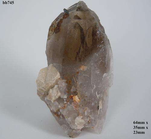 Mulanje mtn a-feldspar on aegerine included quartz crystal-Malawi-51gram