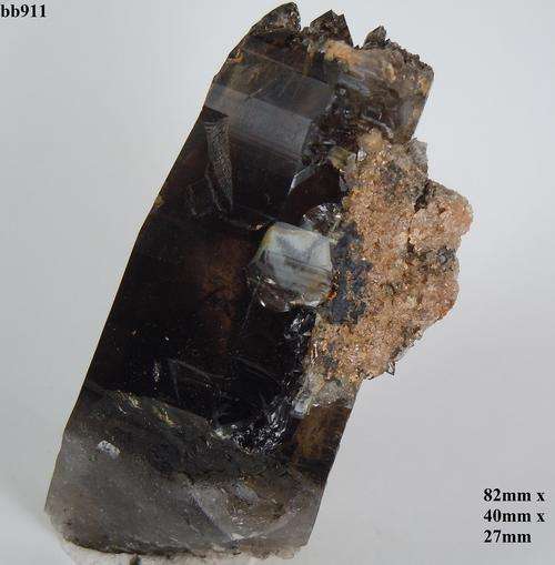 Mulanje mtn zirkon crystals on quartz crystal-Malawi-108gram