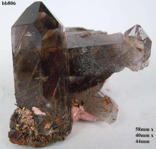 Mulanje mtn aegerine included quartz crystal cluster-Malawi-55gram