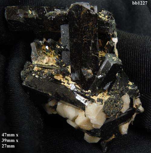 Mulanje mtn aegerine crystals on a-feldspar crystal matrix-Malawi-36gram