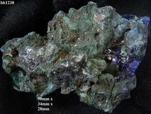 Tsumeb mine azurite crystals on matrix-Namibia-37gram