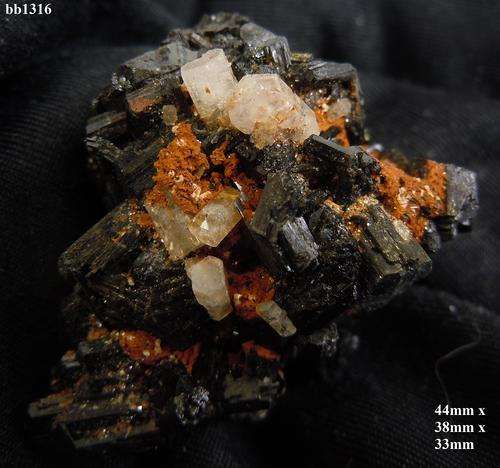 Erongo region goshenite crystals on schorl tourmaline crystal cluster-Namibia-51gram
