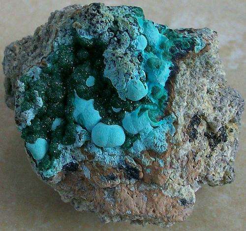 Katanga malachite and chrysocolla on matrix-drc-52g