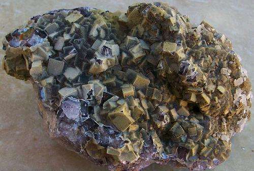 Okaruso mine calcite on quartz coated flourite crystals on matrix-namibia-293g