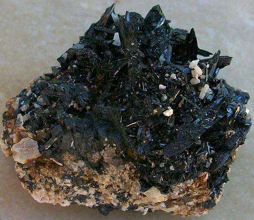 Zomba aegerine crystals on orthoclase matrix-malawi-63g