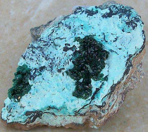 Katanga region malachite and chrysocolla crystals on matrix-drc-12g