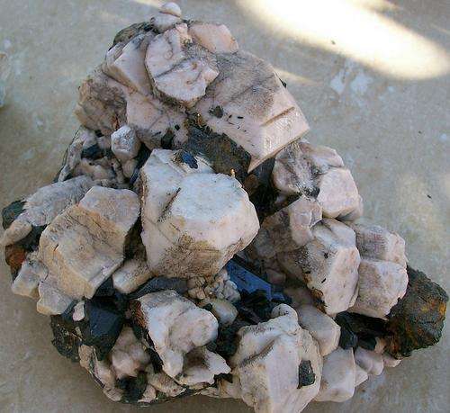 Zomba plateau aegerine crystals on orthoclase crystal cluster-malawi-826g