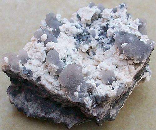 Kalahari manganese fields calcite and botryoidal amethyst crystal cluster-south africa-16g