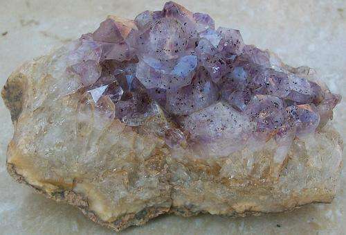 Jozini hematite included amethyst crystals on quartz matrix-south africa-351g