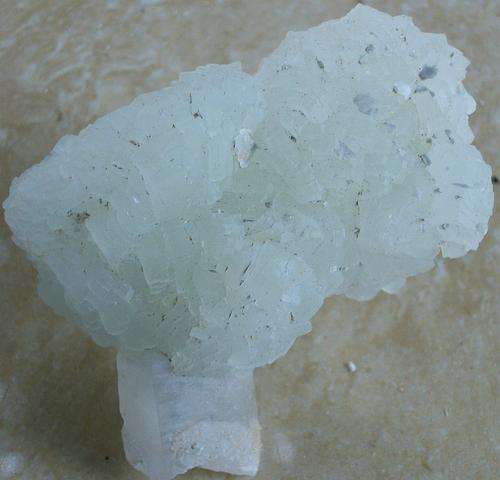 Calvinia prehnite crystal cluster on quartz crystal-rsa-91g