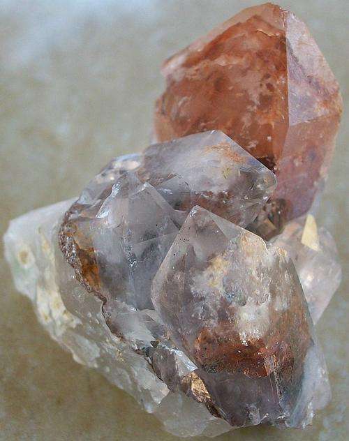 Orange river hematite included quartz crystal cluster-namibia-22g