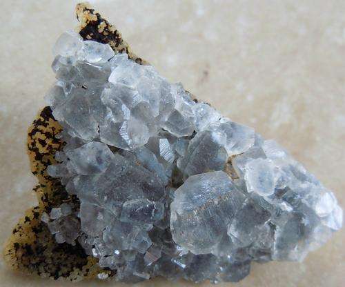 Okaruso mine calcite, quartz and goethite crystal cluster-namibia-19g