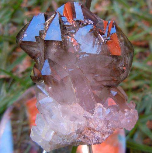 Orange river smokey quartz crystal cluster-south africa-26g
