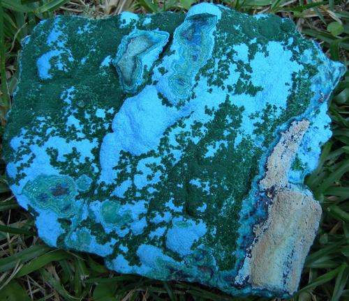 Katanga region malachite and chrysocolla crystals on matrix-congo-657g