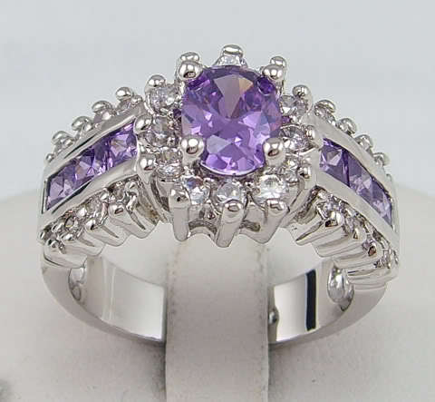 Sparkling Tanzanite 14K W Gold Ring sz8
