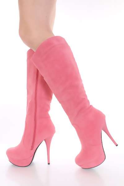 coral suede boots