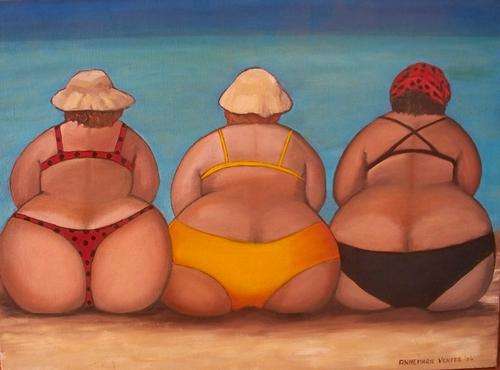 Fat Ladies - (450x615mm) by Annemarie Venter