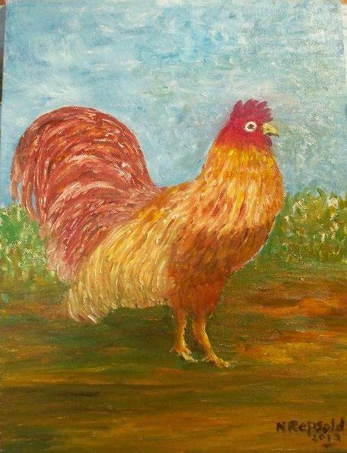Yellow Rooster -12/16"- Artist - N.Repsold
