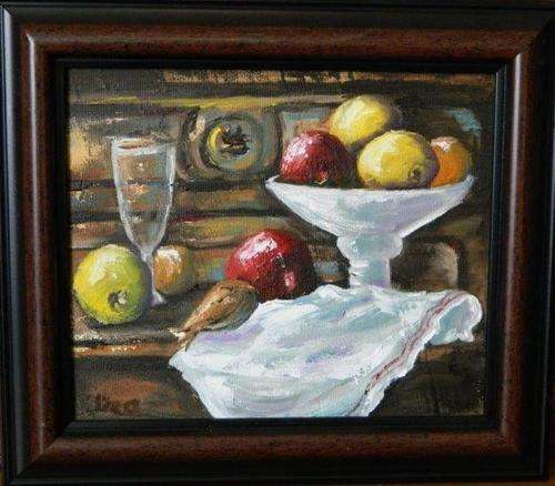 Fruit bowl- by Thea 280x320mm framed.