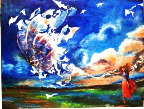 Dissolving Butterfly- by Thea 400x300mm boxed..