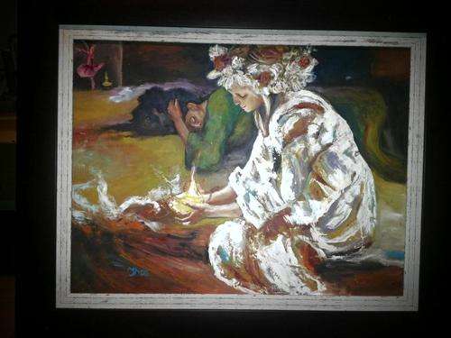 Girl with Light- by Thea 800x550mm framed