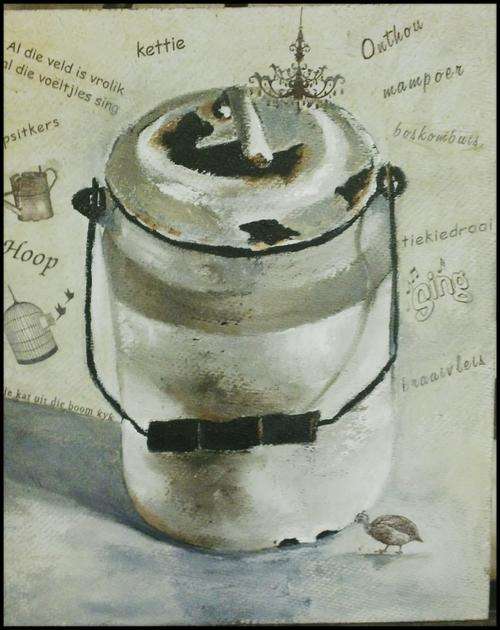 Enamel Can- by Thea 300x250mm unframed