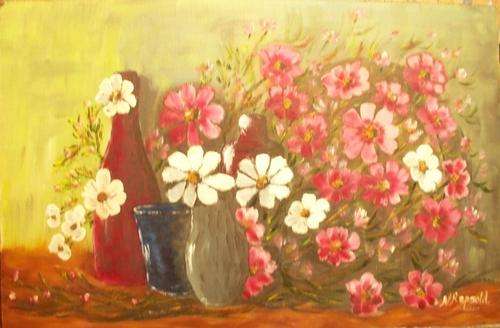 Vases and Cosmos- Artist- N. Repsold