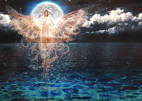 Lunar Angel of the Sea painting by Dr. Michael. Durst