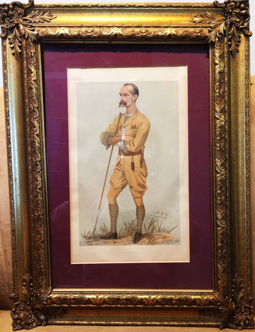 Four Boer War era Military Vanity Fair Lithographs c 1890s Framed