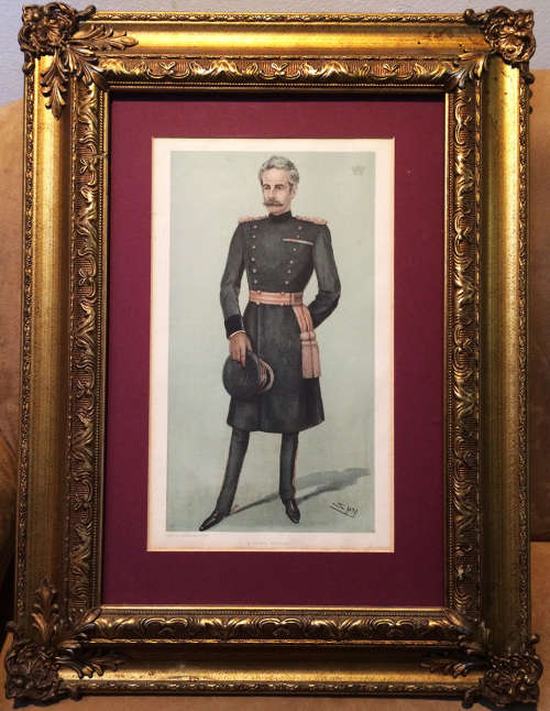 Four Boer War era Military Vanity Fair Lithographs c 1890s Framed