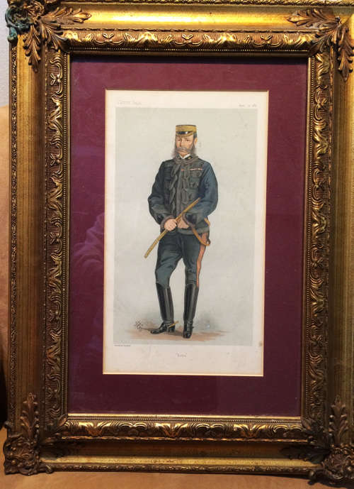 Four Boer War era Military Vanity Fair Lithographs c 1890s Framed