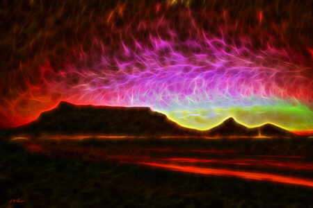 Michael Durst's "Table Mountain Vector Point" Mixed Media Contemporary Art Painting