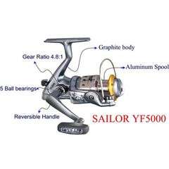 GRAPHITE AND ALUMINIUM SPINNING REEL