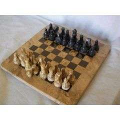 MINIATURE CHESS SET OF STONE