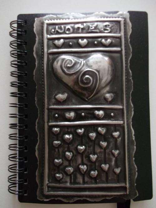 NOTE BOOK WITH HANDCRAFTED PEWTER COVER