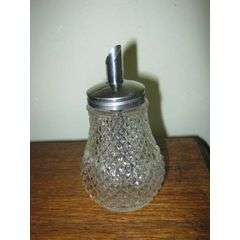VINTAGE THICK CUT GLASS SUGAR SHAKER