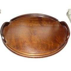 SOLID WOOD OVAL SERVING TRAY