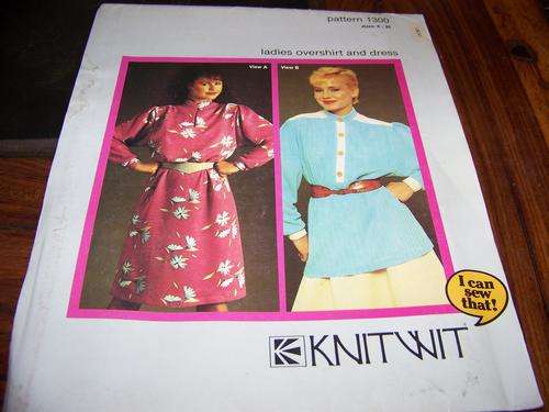 KNITWIT SEWING PATTERN 1300 - LADIES OVERSHIRT AND DRESS