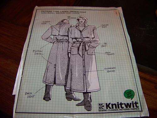 KNITWIT SEWING PATTERN 7100 - LADIES TRENCH COAT