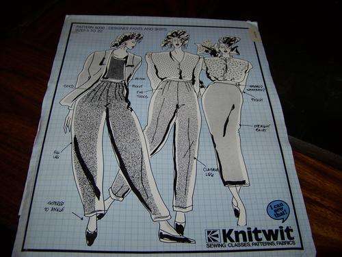 KNITWIT SEWING PATTERN 8000 - LADIES DESIGNER PANTS AND SKIRTS