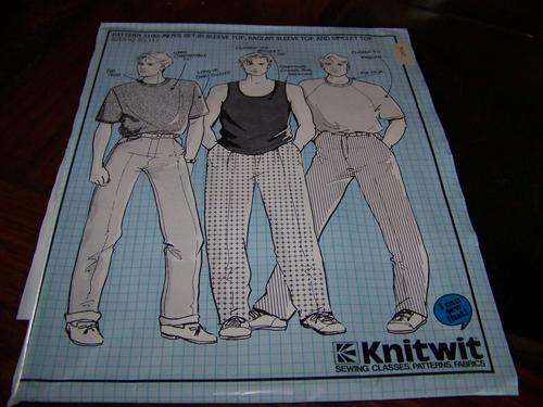KNITWIT SEWING PATTERN 3100 - MEN SET IN SLEEVE TOP RAGLAN SLEEVE TOP AND SINGLET TOP
